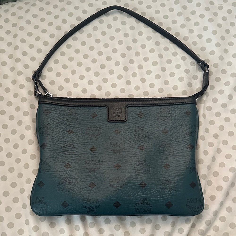MCM Blue Leather Shoulder Bag